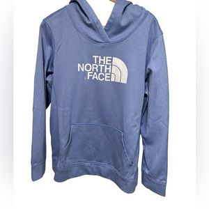 The North Face, Blue Hooded Sweatshirt, Women's XL, Long Sleeve, Kangaroo Pocket